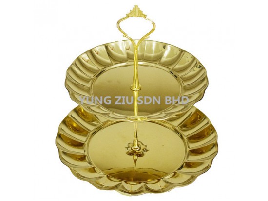 2LAYER FRUIT PLATTER(SILVER/GOLD)(LI YUN)